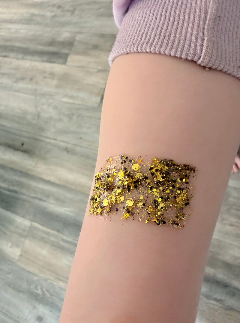 Gold/black with stars glitter hair gel