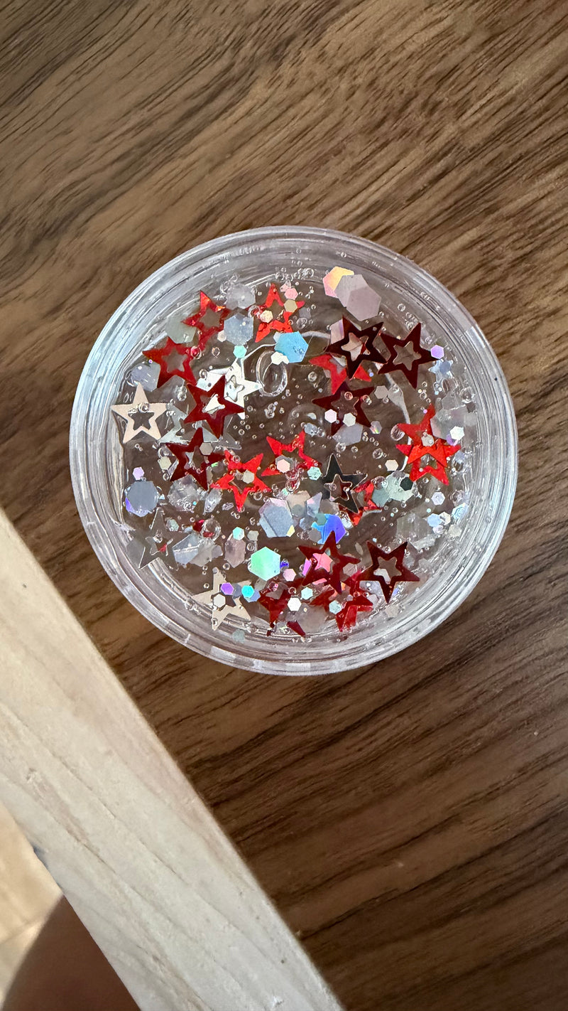 4th of July glitter gels